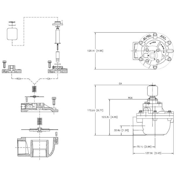 T CA45T Алюминиевый сплав G1 1/2 дюймовые газовые соленоиды