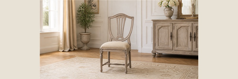Shield Back Upholstered Wood Dining Chair  CYC-052