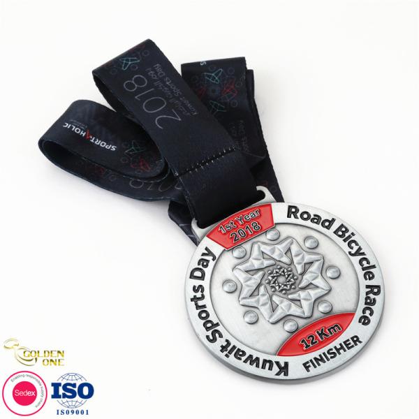 Custom Silver Plating Metal Sports Medal Irregular 2D Spinner Medallion For Souvenir