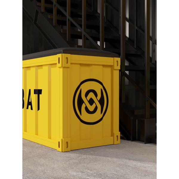 Customized Shipping Container Bench Yellow Iron Storage Bench Durable With PU Leather Seat