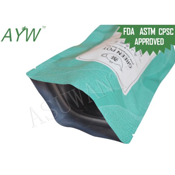Doypack Coffee Tea Bags Moisture Proof For Chinese Tea / Matcha Tea Powder