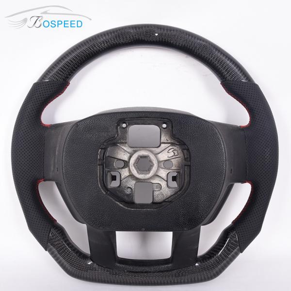 Sports Twill Gloss Ford Carbon Fiber Steering Wheel Raptor Red Leather