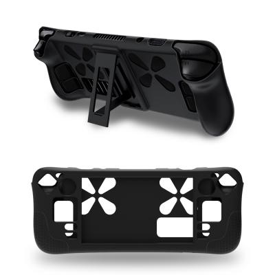 Thickening Silicone Case For Steam Deck With Kickstand Cooling Back Design