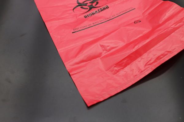 Saco médico personalizado do desperdício do Biohazard plástico vermelho para a clínica da farmácia do hospital