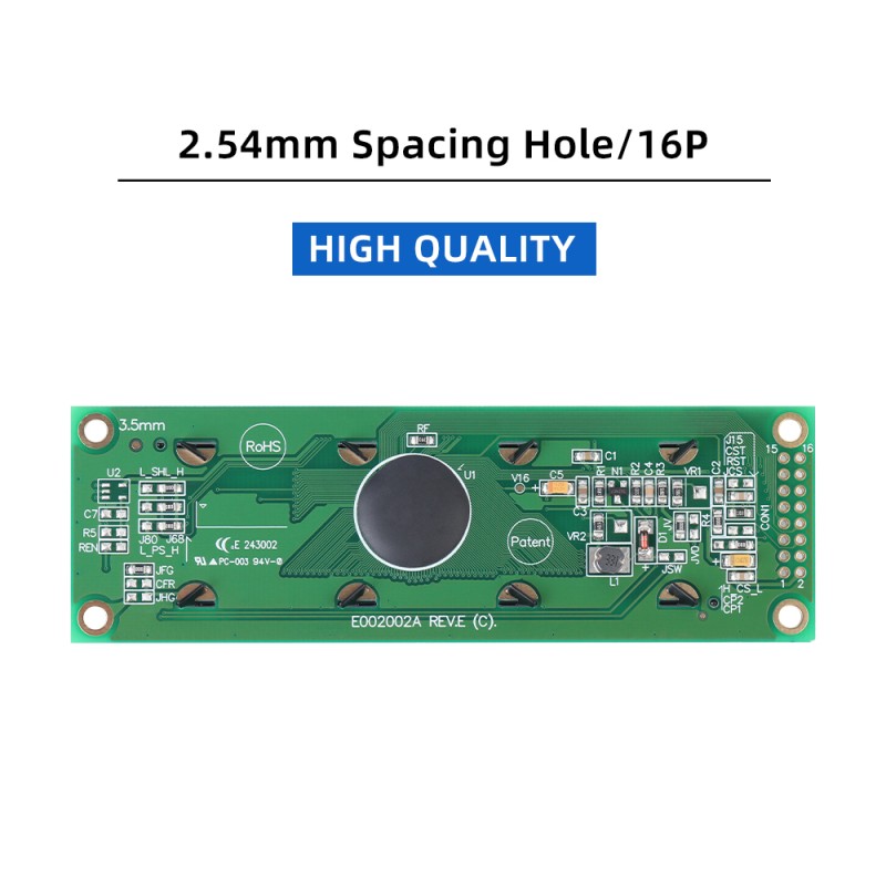 OLED002002A Character LCD Module, Black Film, Parallel Interface, 85x18.6mm View Size,  WS0010-TX Controller