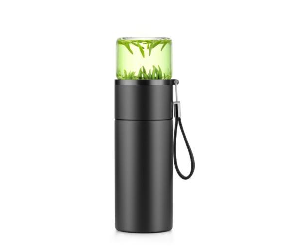 300ml Double Wall Glass Tea Infuser Water Separating Tumbler Flask