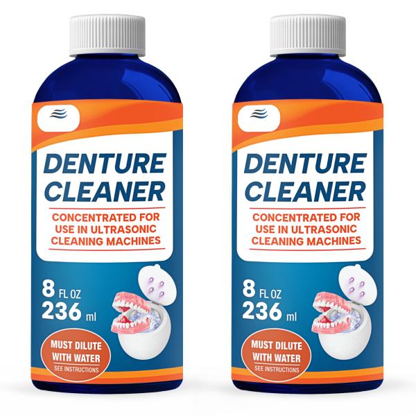OEM Logo Ultrasonic Denture Cleaner Solution Removes Stains Plaque 16 Ounces