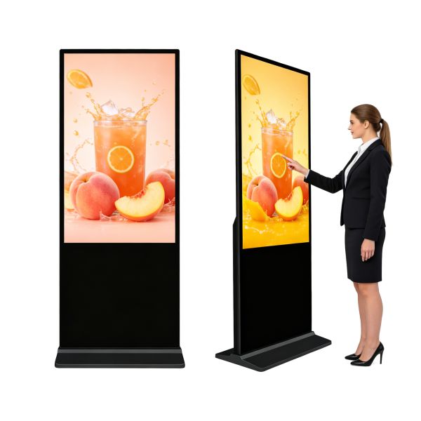 55 Inch 4K Floor Standing Digital Signage Touch Screen Interactive Advertising Display for Mall