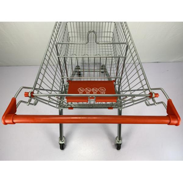 European Style 125L Q195 Steel Supermarket Trolley Cart With Child Seat