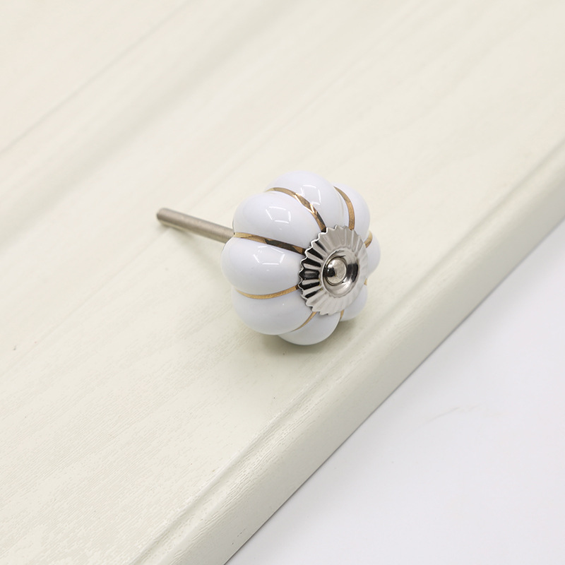 Vintage Pumpkin Ceramic Adjustable Handle Knobs Midcentury Modern Eco-Friendly Colorful Pulls Durable Easy Bedroom Hotel