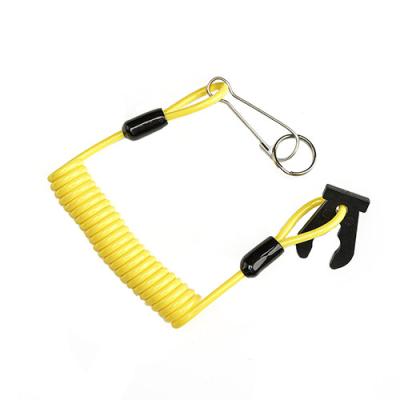 Anti Drop Using Yellow Spring Coil Lanyard Jet Ski With Swivel
