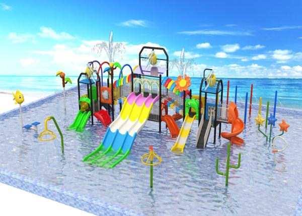 Outdoor Indoor Amusement Park Equipment Metal 10 Passenger Water Park Slide
