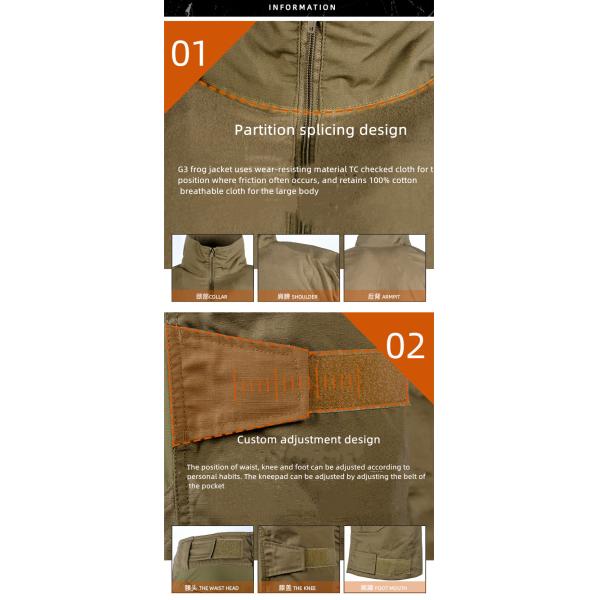 G3 Frog Suits Tear resistant Military Camouflage Suits Multicam Frog Suit Breathable