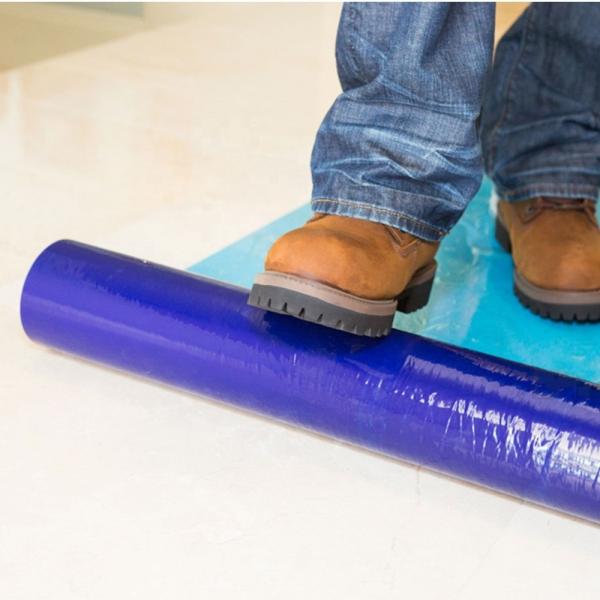 Temporary Blue Color Acrylic Adhesive Soft Pe Protective Film Roll For Hard Floor Surface Decorating
