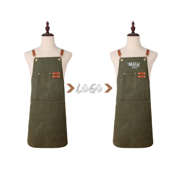 Unisex Apron for Kitchen and Restaurant Work Custom Logo Plain Black Chef Waiter Apron