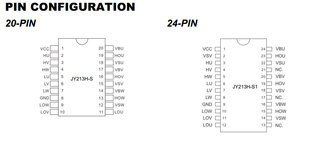 JUYI JY213H BLDC Драйвер двигателя MOSFET / IGBT Драйвер высокой скорости 3 - фаза полу - мост