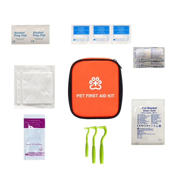 14-Piece Veterinary Instrument First Aid Kit for Cats & Dogs Travel Kit for Emergency Care