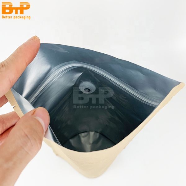 Custom Foil Bag Brown White Kraft Paper Eco-friendly Zip Lock Mylar Food Dried Fruits Stand up Pouch Packaging Bag