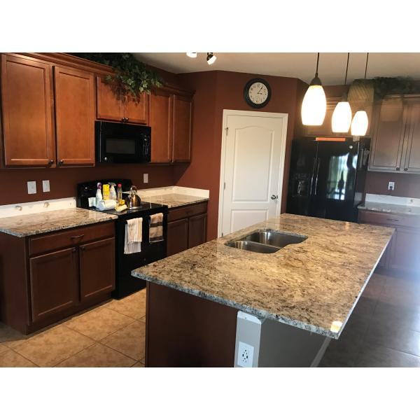Venetian Gold Solid Granite Worktops For Bathroom Vanity / Kitchen