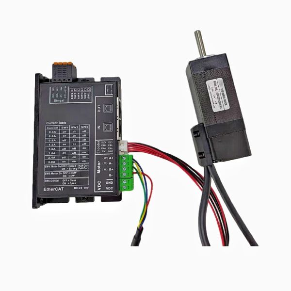 Closed Loop 2 Phase Nema11 28mm Flange Stepper Motor With Ethercat Communication Bus EC42 Servo Stepper Driver For CNC Machines