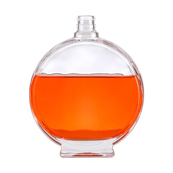 Экологически чистый стеклянный корпус бутылка бренди плоская прозрачная стеклянная бутылка для XO бренди