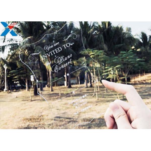 Laser Cut Acrylic Wedding Invitation Cards / Mirror Clear Invitation Card