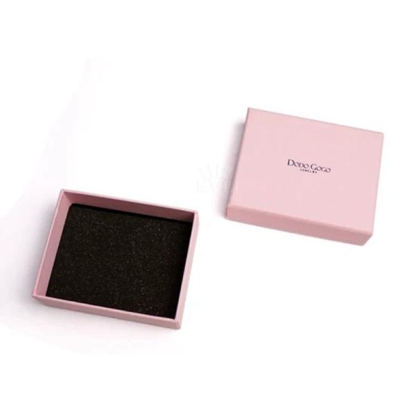 Розовый логотип OEM подарочной коробки ювелирных изделий ожерелья и серьги изготовленный на заказ с губкой