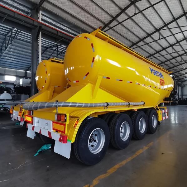 40/50 Cbm Bottom Discharge / Unloading Bulk Fly Ash Semi Trailer With Steel Material