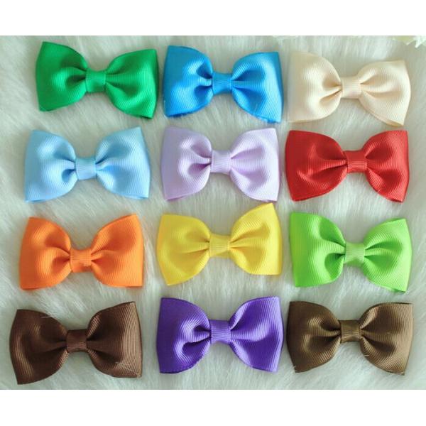 Blue Fabric Polyester Grosgrain hair clip bow for girls headwear accessories