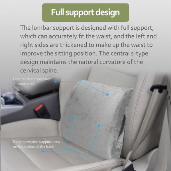 Adjustable Strap Memory Foam Lumbar Support Pillow for Chair and Car Seat CE Approved