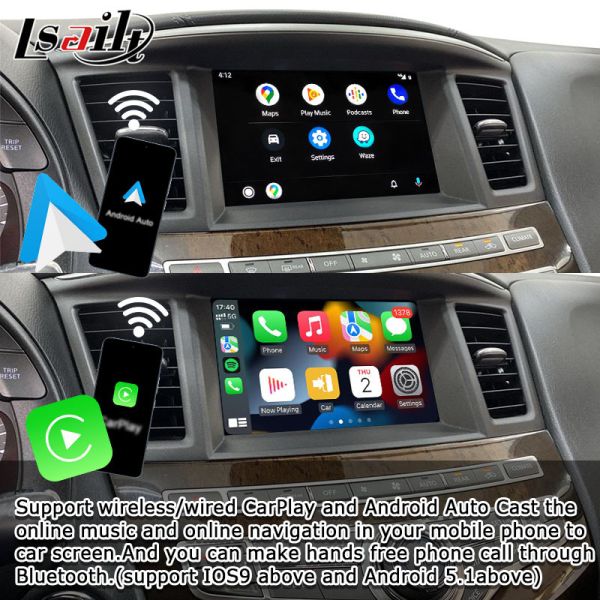 Interfaz CarPlay para Infiniti QX60 JX35 2008-2017 Actualización CarPlay Android Auto, Mirroring, Temperatura del Aire Acondicionado