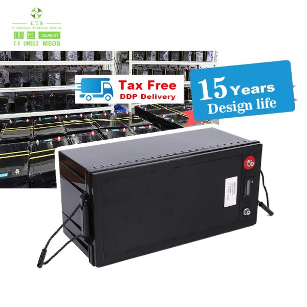12V 100Ah LiFePO4 Lithium Battery 24V 300AH 200AH with Bluetooth for RV Marine Solar Home Energy Storage