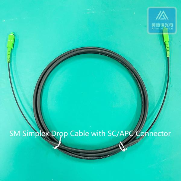 Simplex SM Drop Cable Assembly Black LSZH  Patch Lead