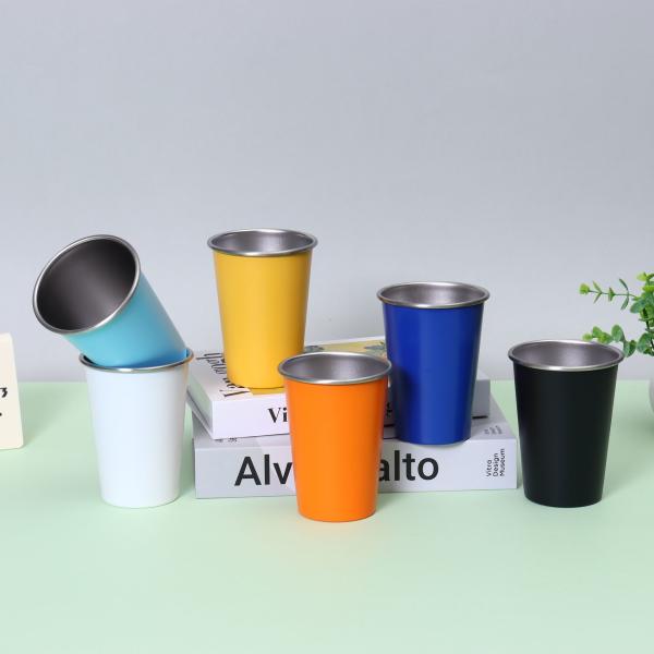 260/350/400/500/600ML Outdoor Stainless Steel Camping Mug Single Wall Custom Printed Stainless Steel Beer Mug Lightweight Customized Drop Proof