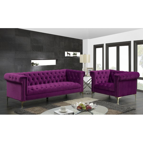 Event rental button chesterfield sofa metal legs sofa with velvet fabric wing nails decorated sofa