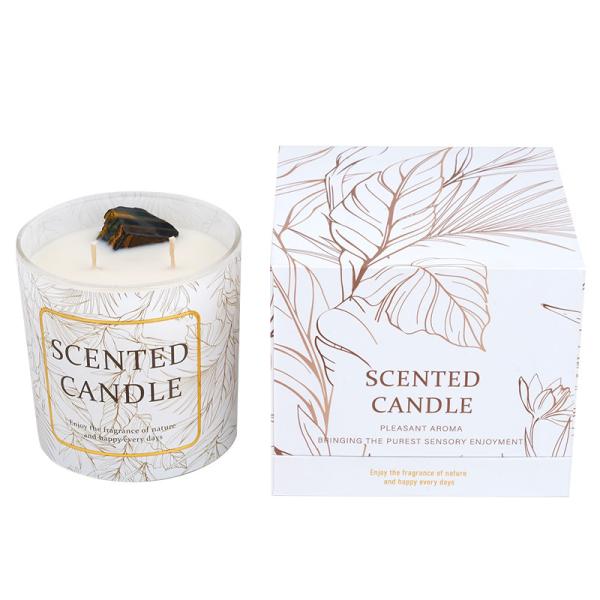 Glass Jar Fragrance Scented Candle Wax With Natural Soy Wax And Crystal