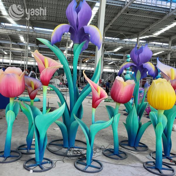 Outdoor Garden Floral Zigong Lantern for Traditional Chinese Festivals