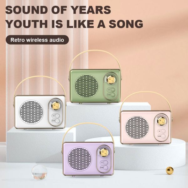 Portable Vintage Bluetooth 5.3 Speaker, 3W Output, 500mAh Battery 4H Playtime, ABS Mini Wireless Speaker for Home Travel mini portable bluetooth speaker portable mini bluetooth speaker