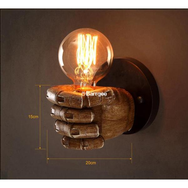 Fist Shape Bedroom Loft Indoor LED Wall Lights Sconce LED Edison Style Home Lighting