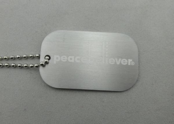 1.5mm Silver Personalised Dog Tags For Dogs , Aluminum Silk Screen Printing