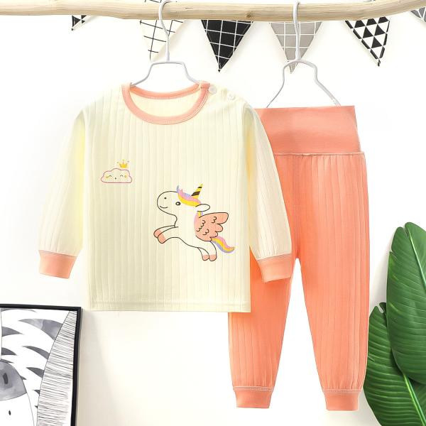 Os pijamas das crianças da casa ajustam a roupa Sleeved longa do terno da calças do algodão