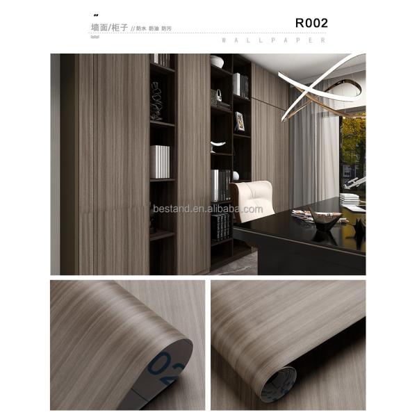 Decorative Wood Color Furniture Sticker with Embossed Design Mildewproof