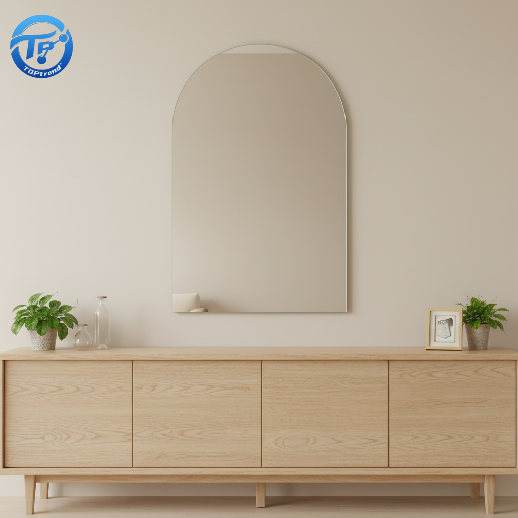 Arched Acrylic Mirror Frameless Irregular Wall Mirror for Bathroom & Bedroom Decor