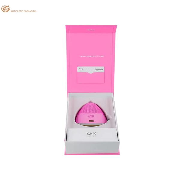 ﻿XL Packaging Custom Printed Cosmetic Boxes Facial Cleanser Flap Lid Packaging Box , Gray Magnetic Cosmetics Paper Box With Flocking Tray