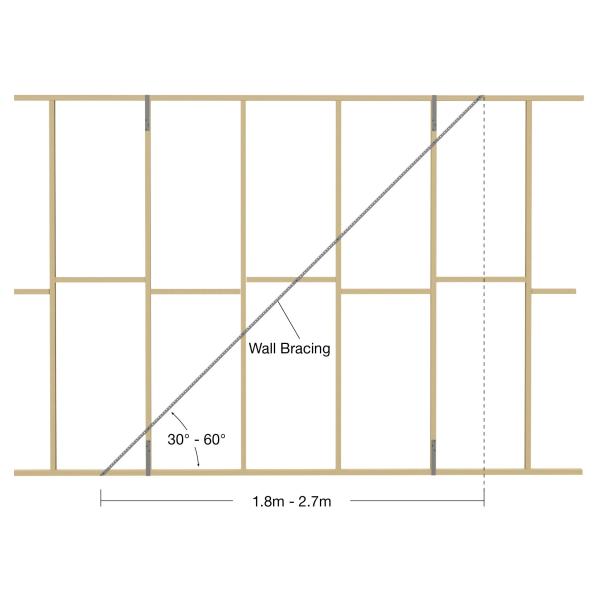 Galvanised Angle Brace Used To Brace Timber Framed Walls In Residential Construction