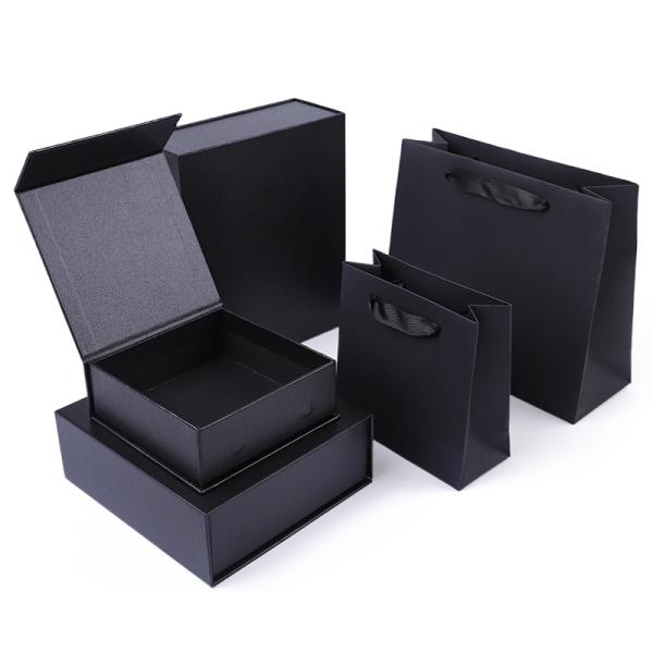 Wholesale manufacturing high quality Magnetic Gift Box Packaging Custom logo luxury Eco Friendly Cardboard Paper Black Magnetic Jewelry Box