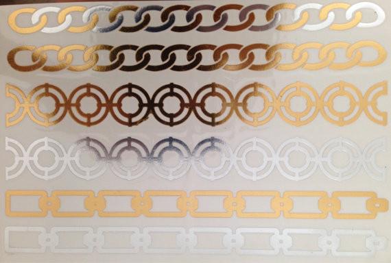 Gold Foil Temporary Tattoos,custom gold tattoo sticker