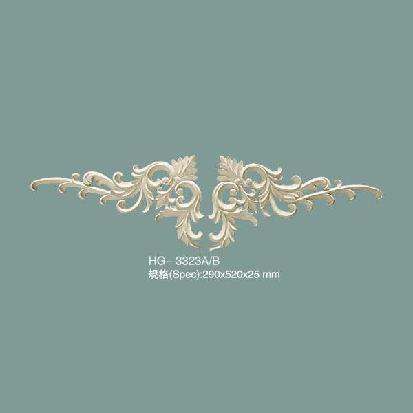 HG-3323 Home Decor Ornaments High Density Polyurethane Onlay Scroll