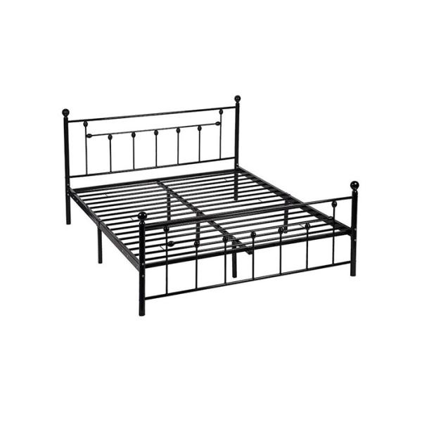 Oem Odm Easy Assemble Iso14001 Black Iron Double Bed