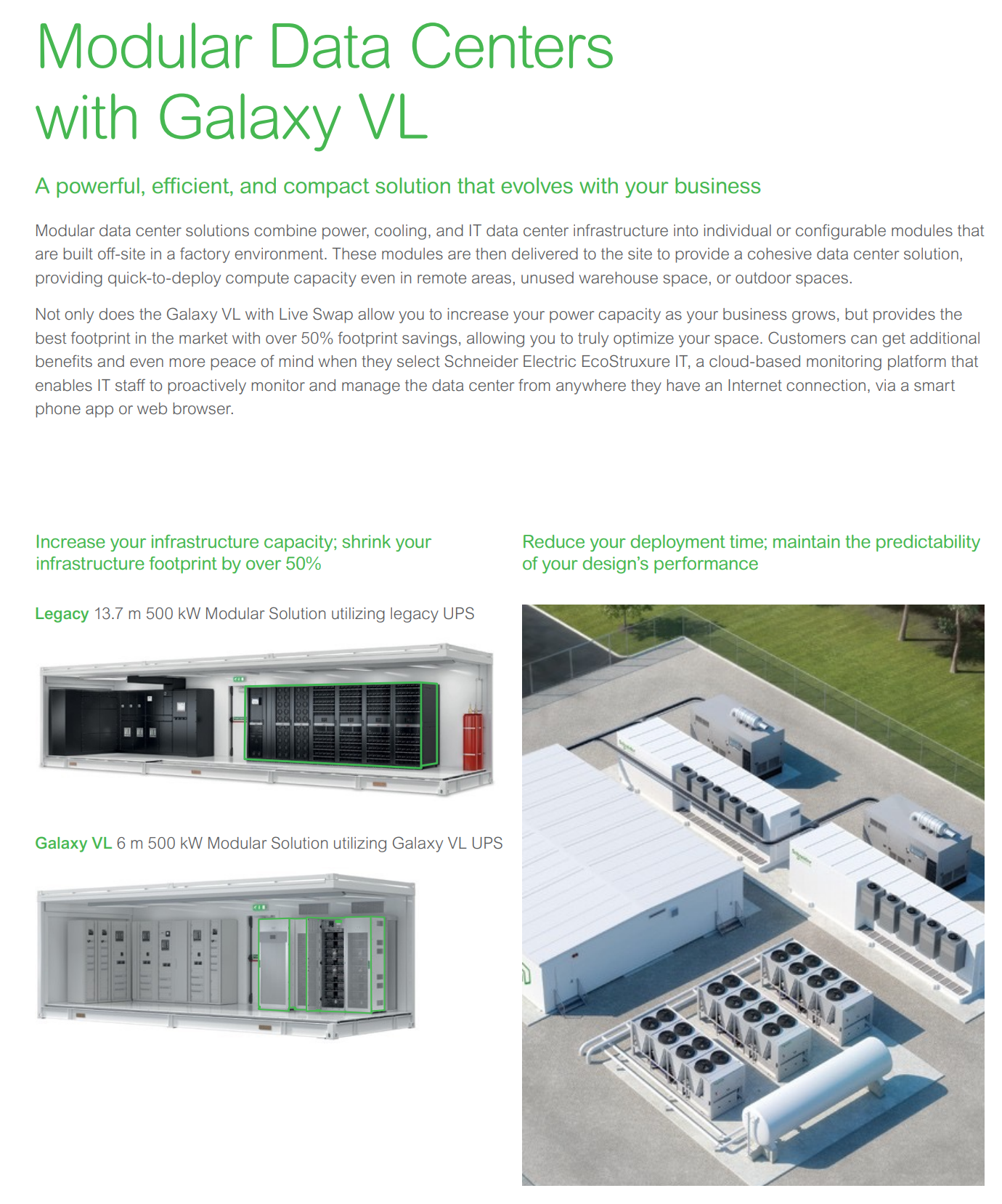 Компактный модульный высокоэффективный Galaxy VL UPS масштабируемый 200-500 кВт 400/480В